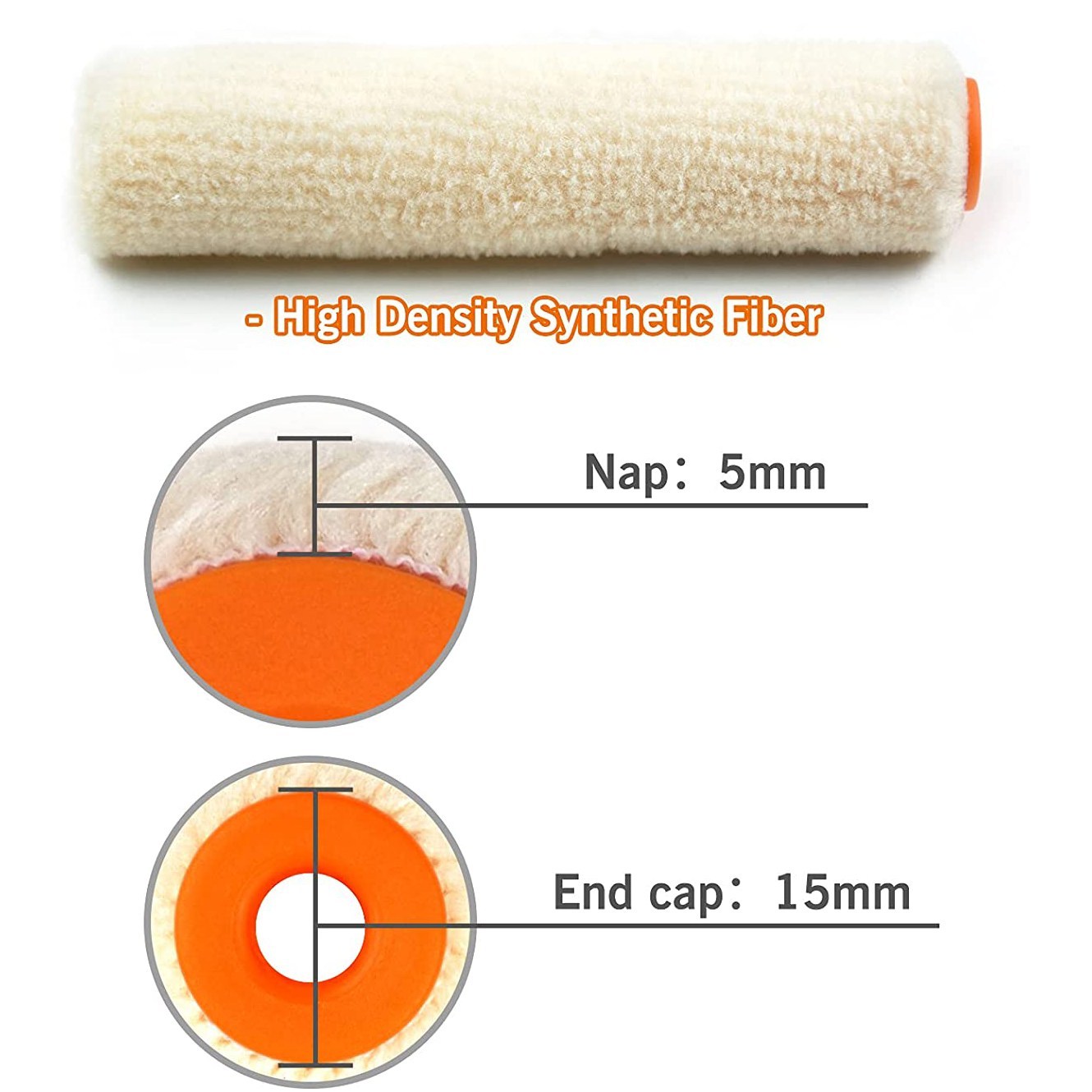 Минивалик для красок Rollingdog Hi-sheen велюр 00125 100 мм, 2 шт/уп